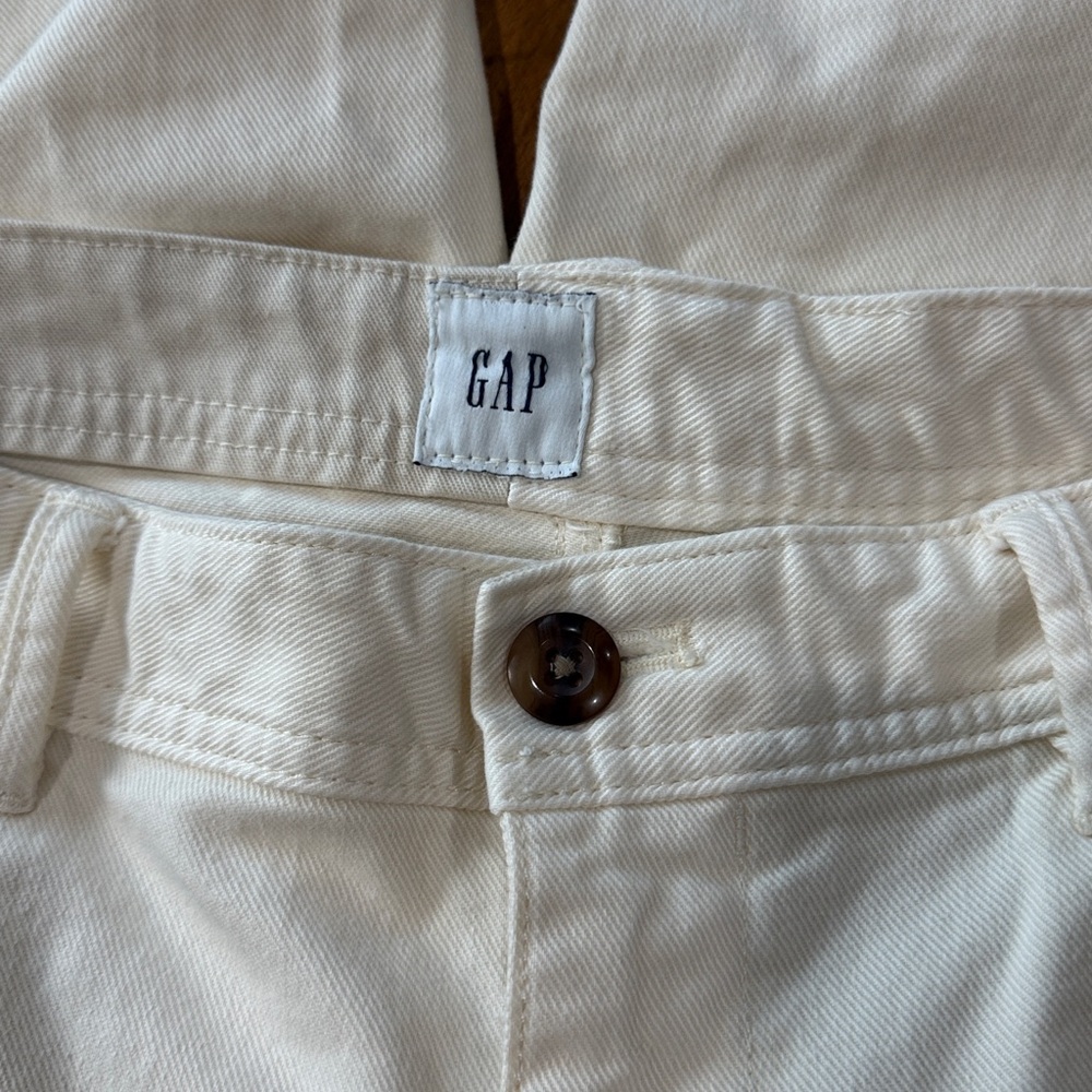 Gap Cream High Rise Wide Leg Crop Jeans Size 16